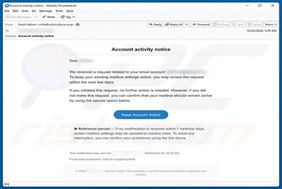 Account Activity Notice Email Scam